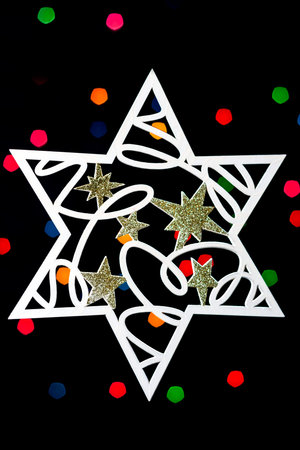 golden and white festive christmas holiday decoration star