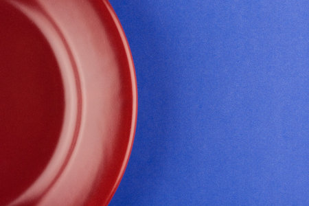 marsala color plate detail on blue background