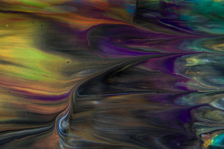 close up of different color oil paint