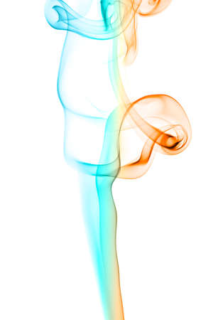 abstract color smoke flow on white backgroundの写真素材