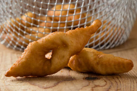 fresh crispy deep fried hungarian traditional pastryの写真素材