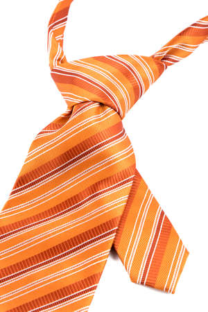 elegant casual orange neck tie on whiteの写真素材