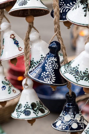 traditional decorative color art ceramic pottery bells