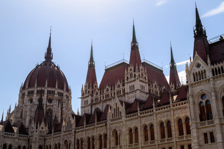 view of hungarian parliament old ancient architecture detailのeditorial素材