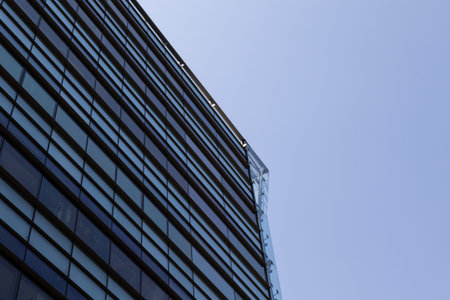 modern architectural exterior detail glass office building
