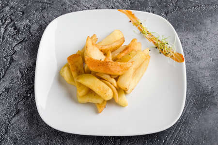 fresh healthy baked delicious baked potato on white plateの写真素材