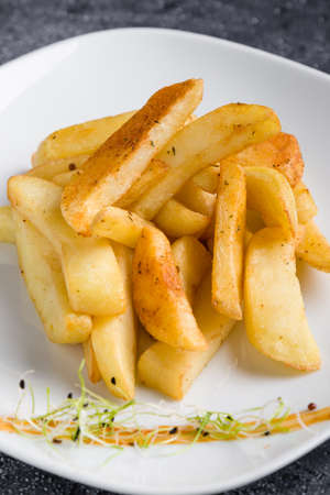 fresh healthy baked delicious baked potato on white plateの写真素材