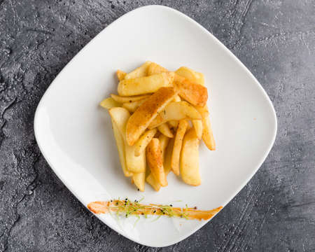 fresh healthy baked delicious baked potato on white plateの写真素材