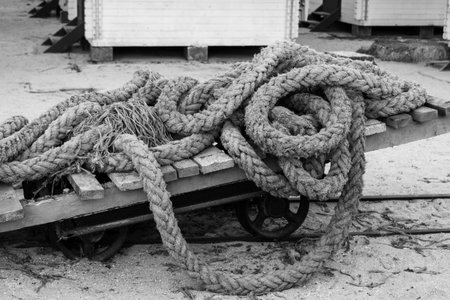 old used nautical ship rope