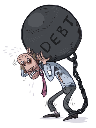 Heavy load. DEBT. Vector illustrationのイラスト素材