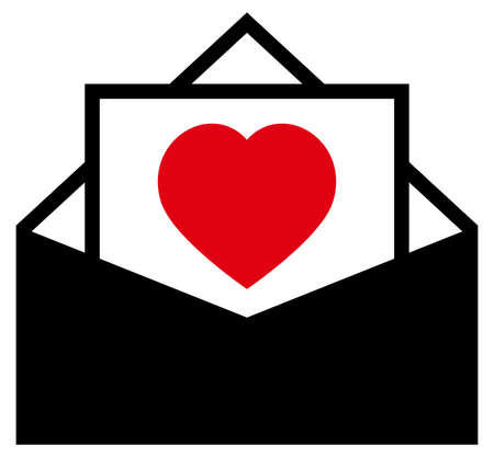 Vector icon of opened envelope with heart insideのイラスト素材