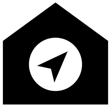 Vector icon of house under compassのイラスト素材