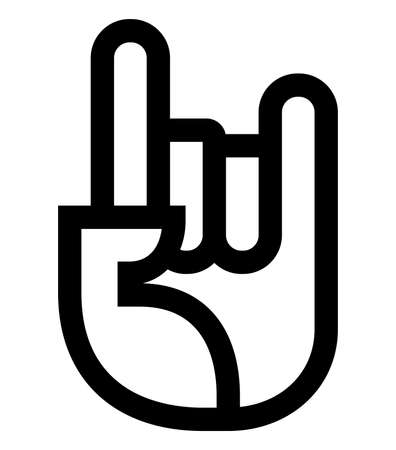 Vector icon of hand with raised index and little fingers.のイラスト素材