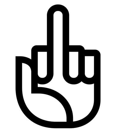 Vector icon of hand with raised middle finger.のイラスト素材