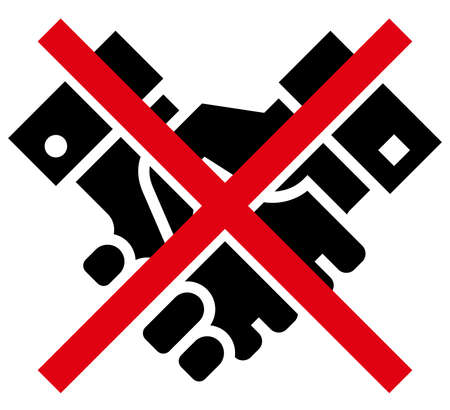 Vector icon of crossed out handshakingのイラスト素材