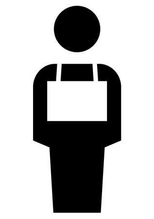 Vector icon of male person standing with label on his chestのイラスト素材