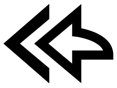 Black vector outline sign of two arrows.のイラスト素材