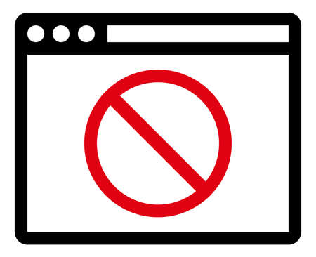 Vector sign of black web browser and red prohibitory sign.のイラスト素材