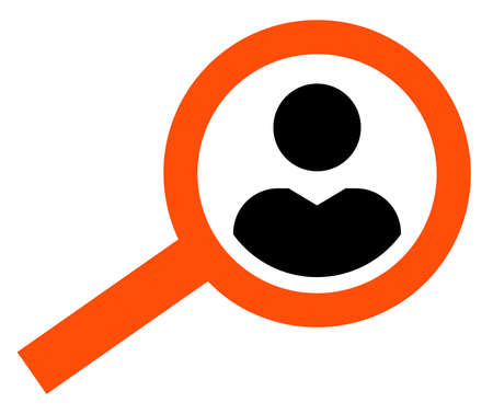 Vector sign of person under magnifying glass.のイラスト素材