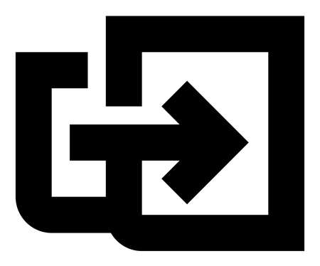Black outline sign of two sheets with arrow.のイラスト素材