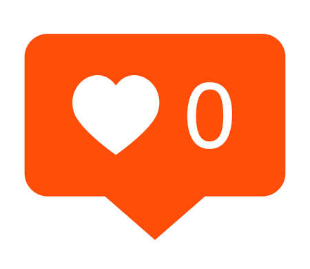 Vector icon of social media notification about no likesのイラスト素材