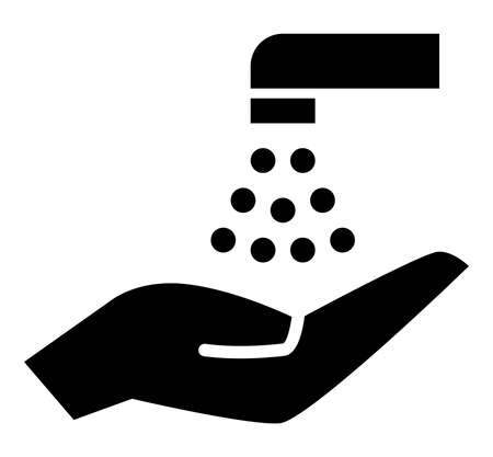 icon of hand under tap waterのイラスト素材