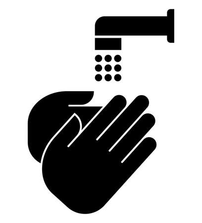 Vector icon of two hands under tap waterのイラスト素材