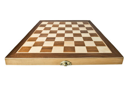 Chessboard lying on white background