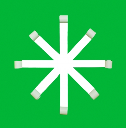  Green paper cut curved field の写真素材