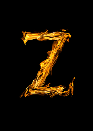 Fire alphabet  letter Zの写真素材