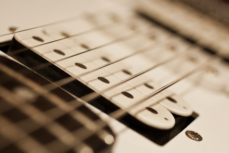 Strings electric guitar closeupの写真素材