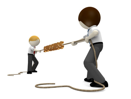 Tug of war concept for business rivalry, competitionの写真素材