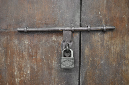 old rusty padlock and hasp