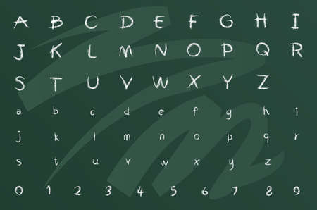 handwritten chalk ABC on a blackboard illustrationの写真素材