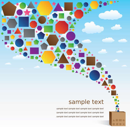 vector geometry out of the box. background concept.のイラスト素材