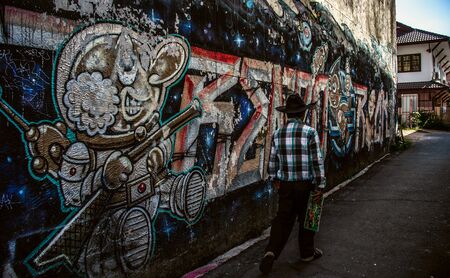 Doodle on a wall of a streetのeditorial素材