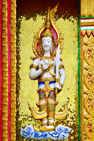 Right Thai Angle at the Temple Pillar, Thailand Architectureの写真素材