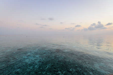 Mist above the Sea view, Maldivesの写真素材