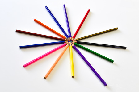The pencils color like star shape, Thailandの写真素材