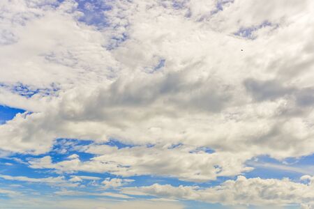 blue sky background with cloudy and sunshineの写真素材