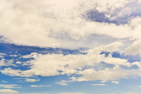 blue sky background with cloudy and sunshineの写真素材