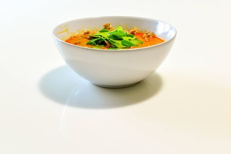 Panaeng Curry with Pork isolated on white backgroundの写真素材