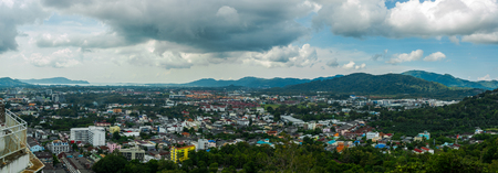 Phuket Landscape aerial view from Khao Rang, Building and street in checkpoint of Thailandのeditorial素材
