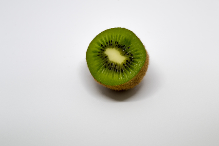 Kiwi Fruit sliced pieces was isolated on the white backgroundの写真素材
