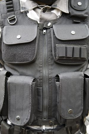 black S.W.A.T vest - part of soldier's equipment black S.W.A.T vest - part of soldier's equipment