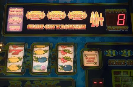 jackpot - fragment of gambling machineのeditorial素材
