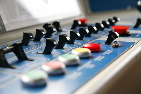 fragment of modern train's desktopの写真素材