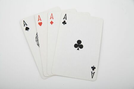 four aces - playing cards on light backgroundの写真素材