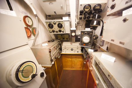 German world war 2 submarine type VIIC 41 - sonar compartment - ultra wide angle photo