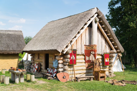 Old slavic village in Polandの写真素材